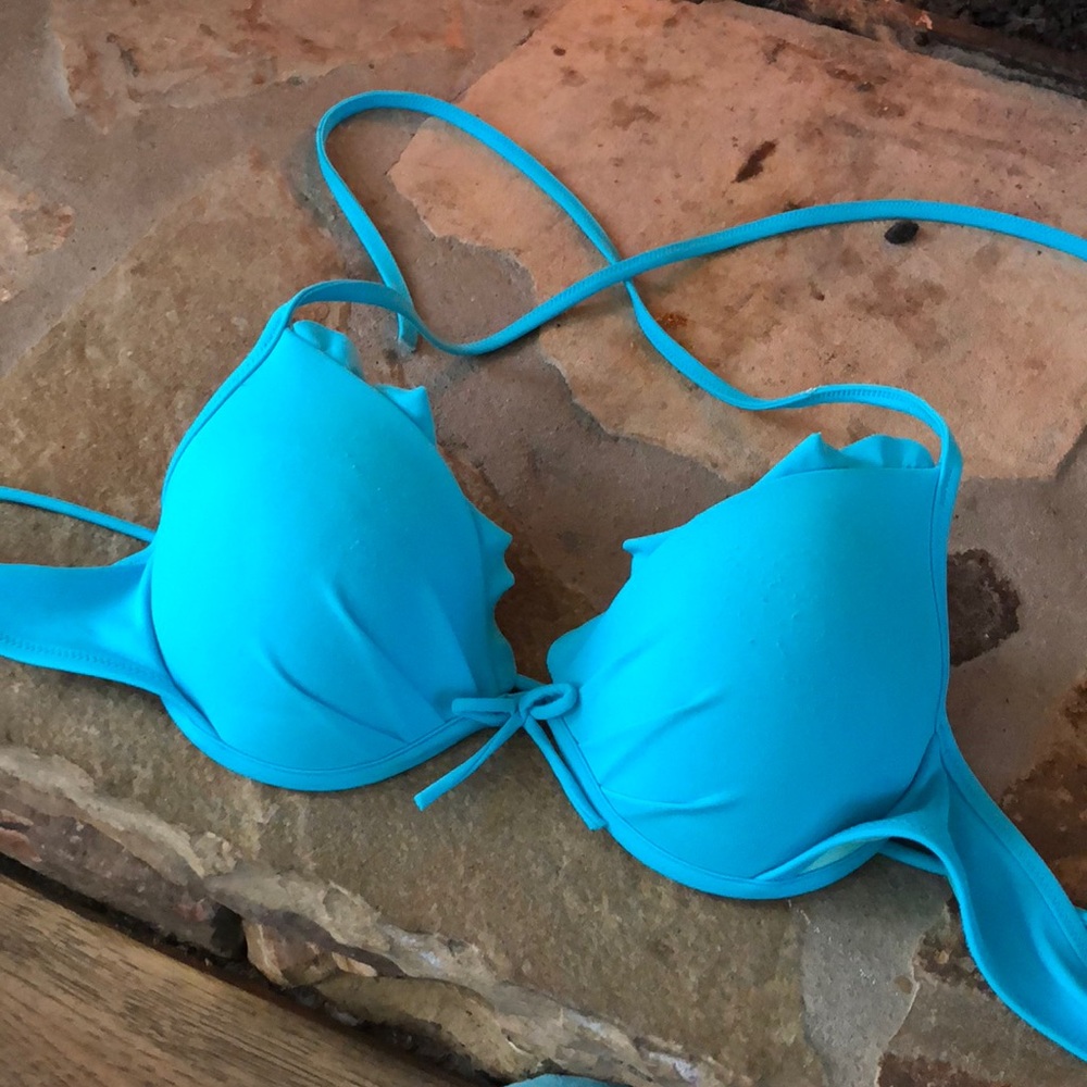 Blue halter VS Bikini top